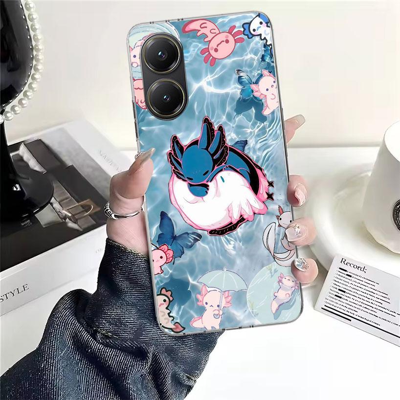 Cute Axolotl Kawaii Soft Phone Case For Xiaomi Redmi 15C 15 13C 13 Poco X5 X6 X7 F7 Ultra M7 12C 12 10 10C 9C 9A 9T 9 Fundas Poc