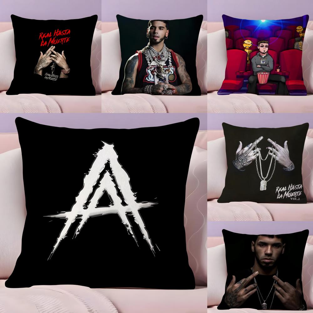 Rapper AAnuel AA Real Hasta La Muerte Pillow Case Silky Short Plush With Invisible Zipper Dustproof Sofa Cushion Cover