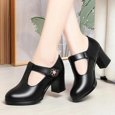 Женские милые туфли высокого качества с круглым носком и пряжкой на ремешке, весенние и летние туфли на квадратном каблуке, женские повседневные туфли на каблуке zapatos de mujer ba194