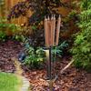 Metal Cattail Wind Chimes Handcrafted Cattail Garden Stake Wind Chime Outdoor Cattail Decoration for Yard Art Patio Balcony Decor