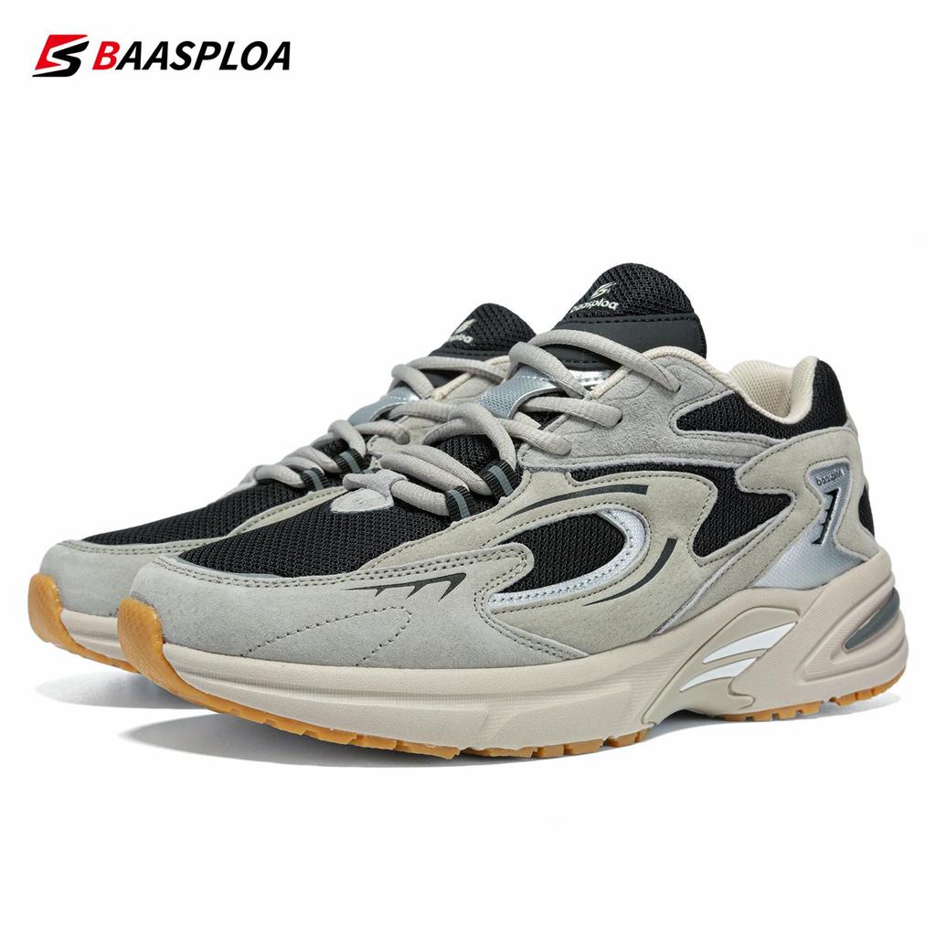 BAASPLOA Мужские дышащие кроссовки из кожи и сетки