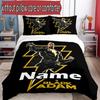 3pcs Duvet Cover Set (1*Duvet Cover + 2*Pillowcase, Without Core), Custom Name Black Adam Pattern Bedding Set, Home Bedroom Decor Gift