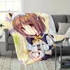 Фланелевое одеяло Nekopara Azuki, Милое одеяло-плед с кошкодевочкой-горничной для декора спальни, дивана