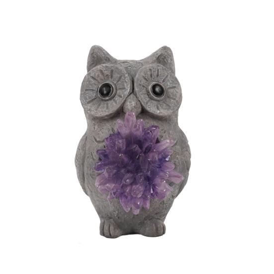 Hear-No See-No Speak-No Gnome Figurine Resin Faux Crystal Garden Dwarf Frog Owl Statue for Home Tabletop Yard Lawn Patio Decor