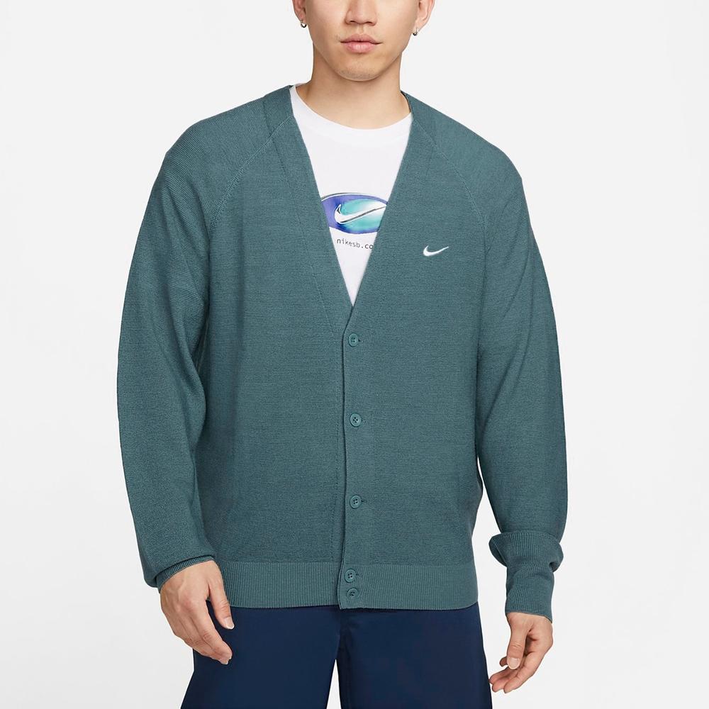 Nike Мужской вязаный кардиган SB Skateboarding свободного кроя, бирюзово-зеленый DQ6307-379