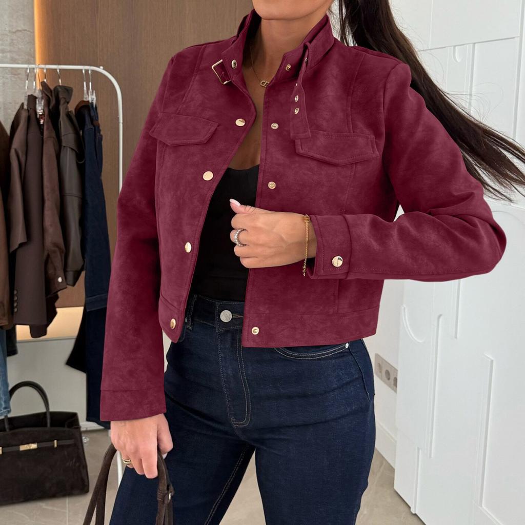 Женская мода однотонные топы куртка с длинным рукавом на молнии пальто