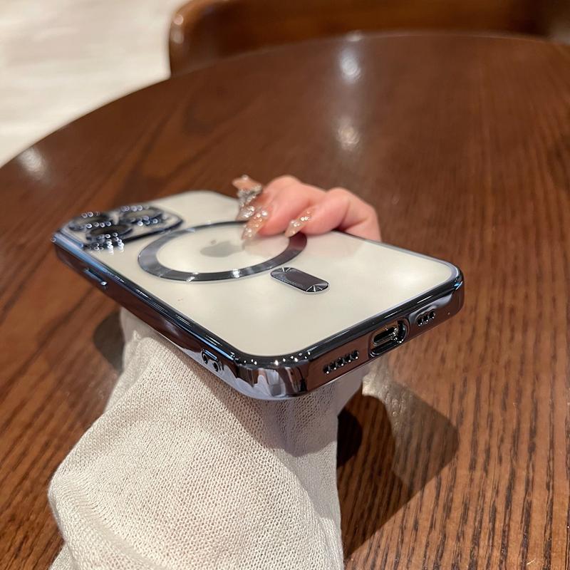Роскошный чехол для телефона Magsafe с беспроводной зарядкой для Iphone 14 13 12 11 Pro Max Plus, мягкий магнитный бампер, гальванический прозрачный чехол