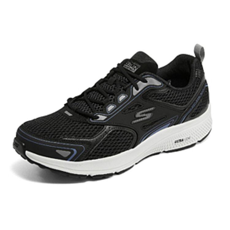 Skechers Go Run Постоянно Удобные Спортивные Сетчатые Синтетическая Кожа Амортизирующие Прочные Низкие Кроссовки для Бега Мужские кроссовки 220036-BKBL