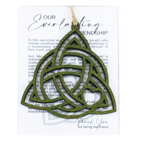 Карточка с историей дружбы, украшение из деревянного узла, подвесная подвеска, открытка с историей черепахи сестринства