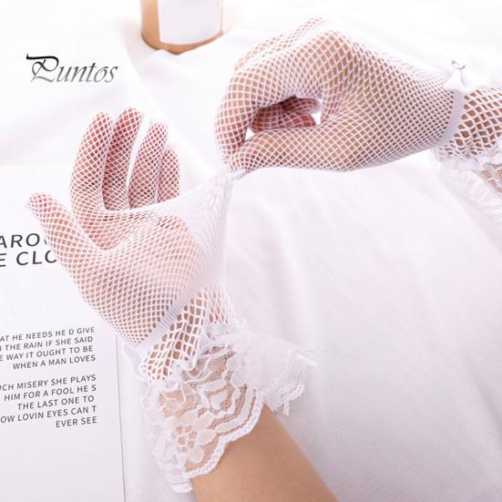 1 пара женских выпускных перчаток, прозрачные кружевные банты, стразы, декор, ажурная сетка, оборки, тонкие, с полным пальцем, для выступлений, невесты, свадебные перчатки