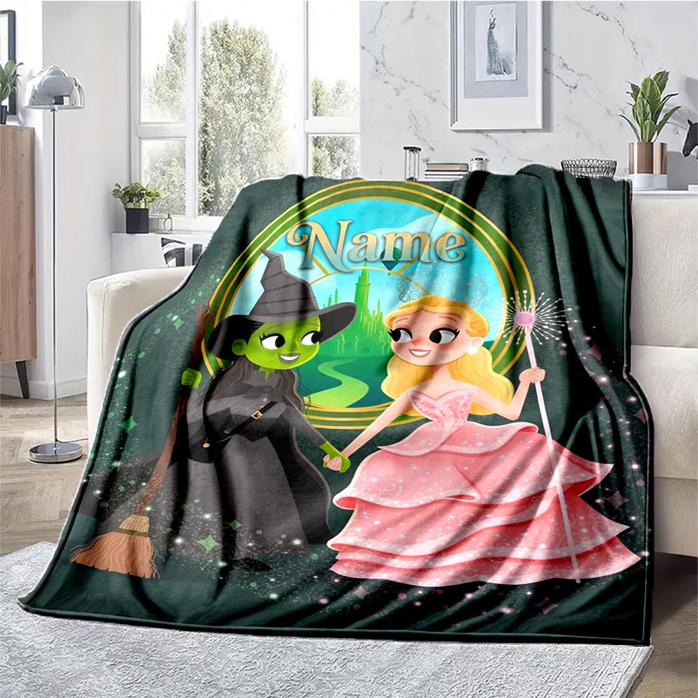 Custom Name Wicked Theme Printed Blanket - Perfect for Couch, Bed, Travel & Outdoor Use | Machine Washable, Cozy & Durable.