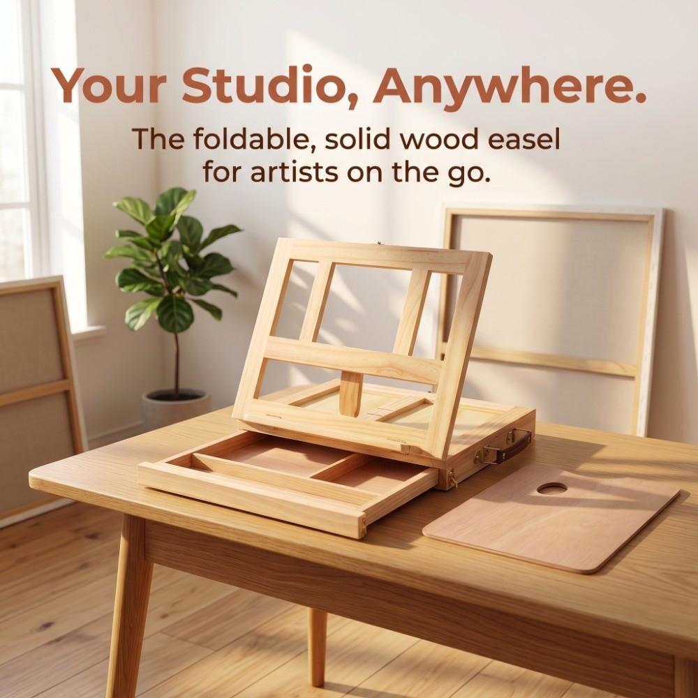 Adjustable Art Support Rack with Drawer Painting Stand Artist Easel Desktop Oil Painting