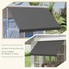 YODOLLA Retractable Manual Awning 3m - UV Resistant, Easy Installation, Stable Aluminum Frame - Dark Gray