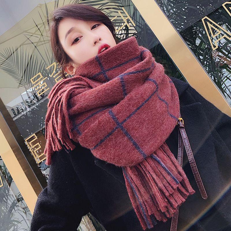 Women Plaid Scarves, Thickened Warm Scarves for Male and Female In Winter Warm Scarves
