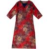 Premium Mulberry Silk V-neck Long Dress, Exquisite Summer Silk Gown for Glamorous Look