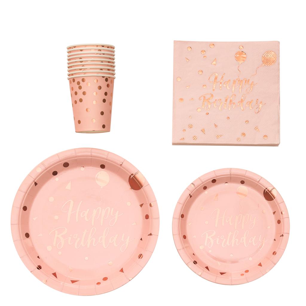 Birthday Party Decorations Rose Gold Cake Stand Adult Birthday Party Tablecoth Napkins Anniversaire Wedding Decor Party Supplies