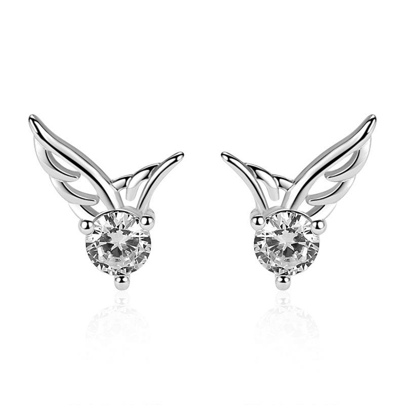 Angel Wings Earrings Female Cute Small Mini Diamond Wings Earrings Niche Design Earrings