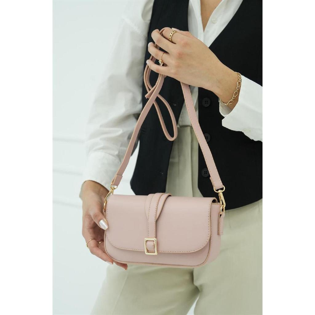 Black Women's Buckle Crossbody Bag