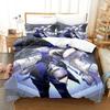 New Anime Game Yelan Genshin Impact Bedding Set Cartoon Anime Three-piece Set Adult Kid Bedroom Duvet Cover Sets 3D Kawaii Girls