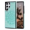 Подходит для Samsung Galaxy S7 S8 S9 S10 S20 S21 S22 Ultra Чехол с держателем для карт, Цветочный, Магнитные кнопки, Защитный кошелек