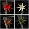 Christmas 3D Paper Star Lantern 7 Point Hollow Paper Star Lampshade Hanging Decoration for Christmas New Year Wedding Party Holiday Birthday