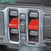 Window Lift Switch Button Cover For Jeep Wrangler JL JT 2018-23 Red Carbon Fiber