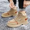 High Quality Brand Winter Plush Short Boots For Men 2024 Thick Soled Lace Up Comfortable Work Cotton Shoes Ankle Boots