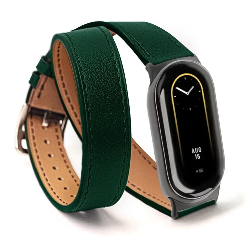 Для Mi Band 8 Ремешок Кожаный ремешок Для Xiaomi Mi Band 9 Ремешок на запястье Correa Часы Замена Miband 9 NFC Спортивный браслет Pulseira