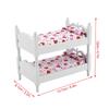 1:12 Doll House Mini Furniture Children Bedroom Model Bunk Bed Toys(Pink Strawberry)
