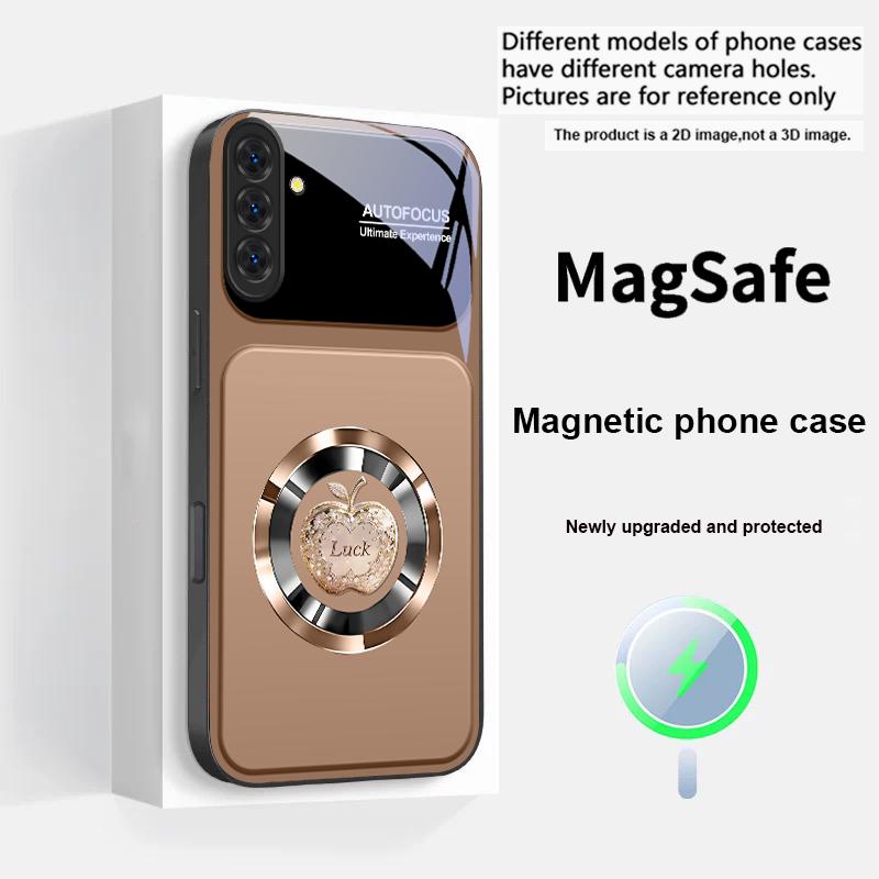 Абсолютное чувство удачи Для Magsafe Samsung S25 S25 Edge S25Ultra S8 9 10 20 S21 Pro 22 Plus S23 FE S24 Ultra Стеклянный Чехол для Телефона