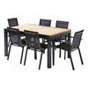 Garden Furniture Set Bali T 6 / 10 + F 6 Teak Black Wilsa Garden