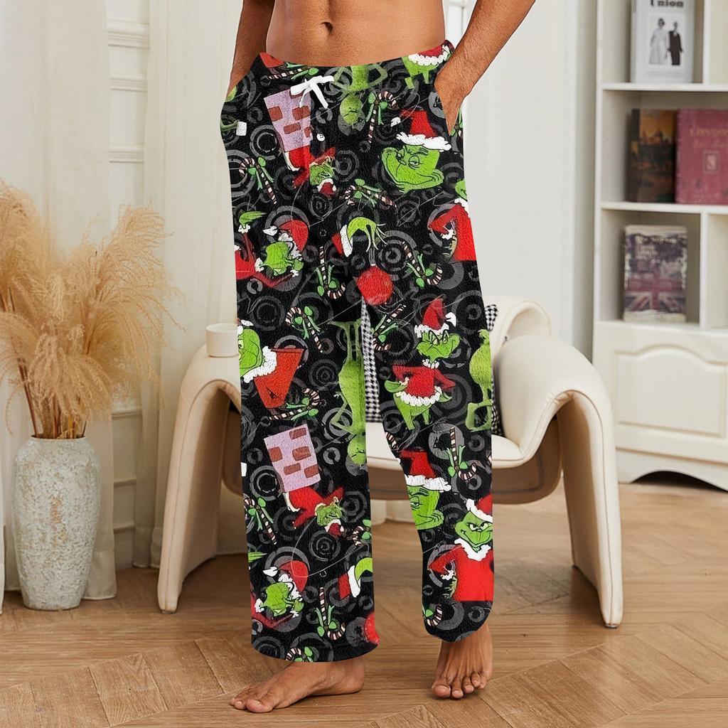 Men's Allover Printed Home Pants Sleeping Pajama Pants Long Pants Pajama Pants