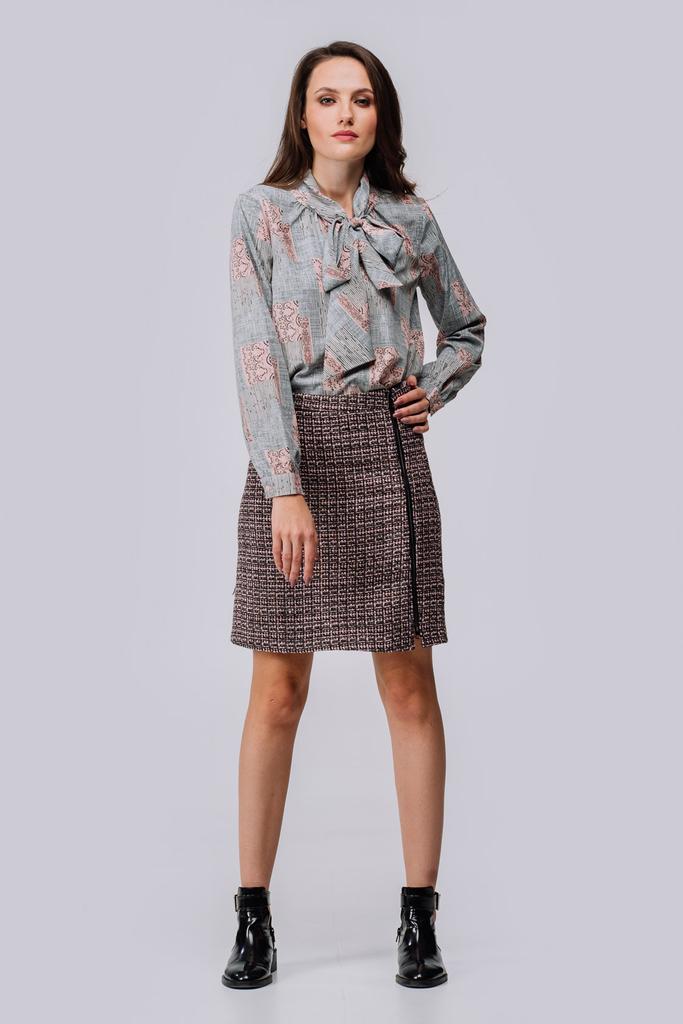 Юбка с подкладкой и сплошной молнией до колена