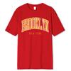 Brooklyn New York Hip Hop Funny Printing Male Tshirt Summer Loose 100% Cotton T Shirt Breathable Shoulder Drop Tee Clothes