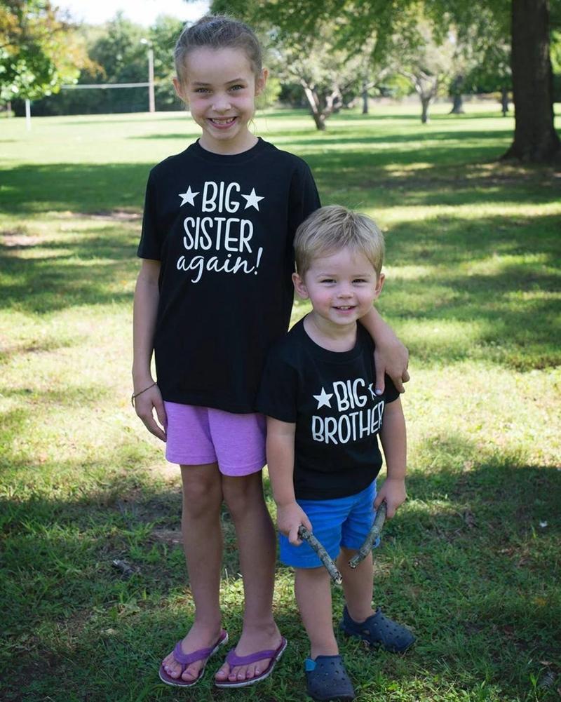 Футболки для братьев и сестер, детские футболки, футболка с объявлением «Большой брат, большая сестра», детская футболка с короткими рукавами, повышенная до «Большой брат/сестра»