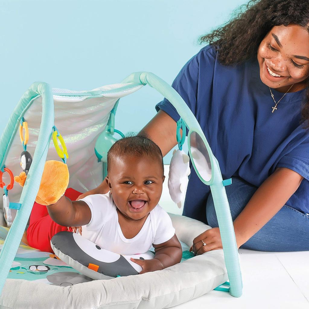 Bright Starts Arctic Glow Gym 0 месяцев Детский игровой коврик Игровой коврик Тканевая игрушка Синий 10421