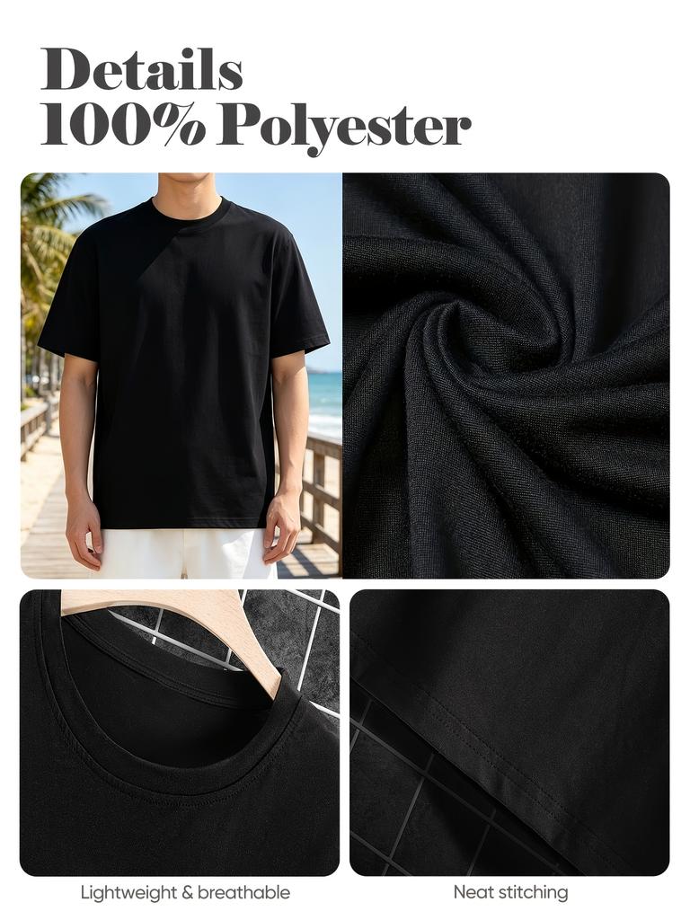 Men Comfort T Shirt Short Sleeve Cotton Casual Solid Color Crew Neck Tee Top Relaxed Fit Breathable Summer Daily Basic Wear