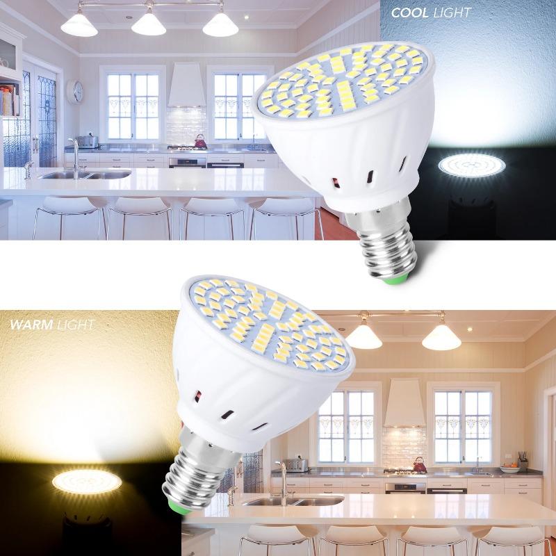 Светодиодная лампа E27 GU10 Spotlight MR16 Lamp E14 Light B22 Chandelier Bulbs GU5.3 AC 220V For Home Energy Saving Lighting Cold/Теплый