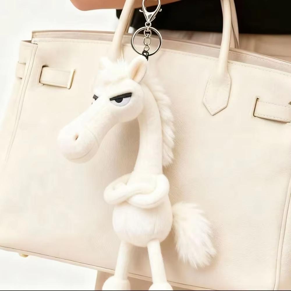 2026 Plush Arrogance Pony Keychain for Women Bag Pendant Decor Cute Plush Horse Car Keychain Party Gift Key Ring Keychain