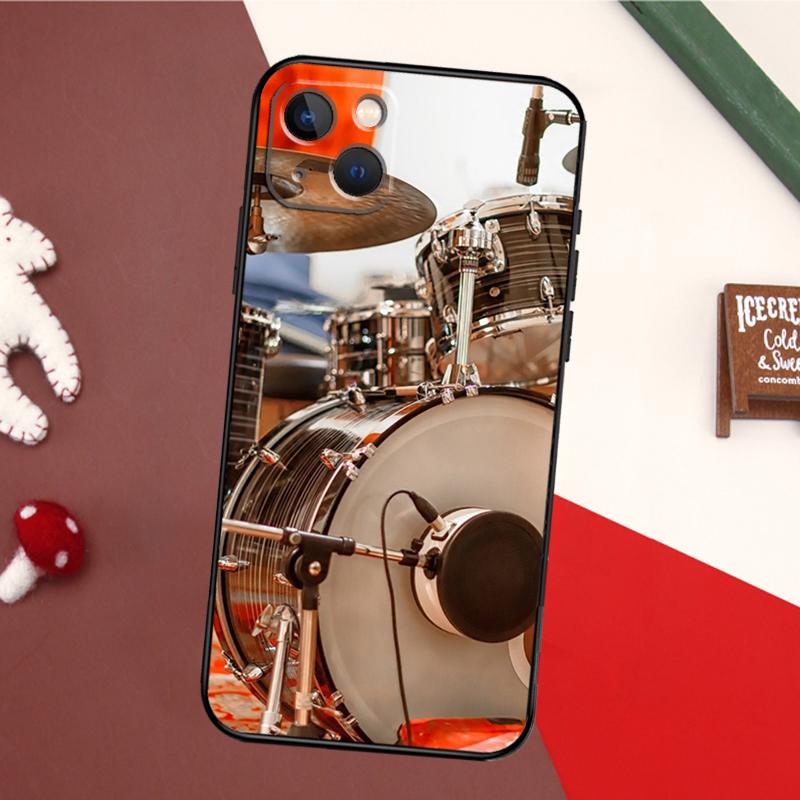Чехол для iPhone 16 15 14 Plus 13 12 11 Pro Max Mini 7 8 Plus X XR XS Max с рисунком музыкального инструмента Барабан