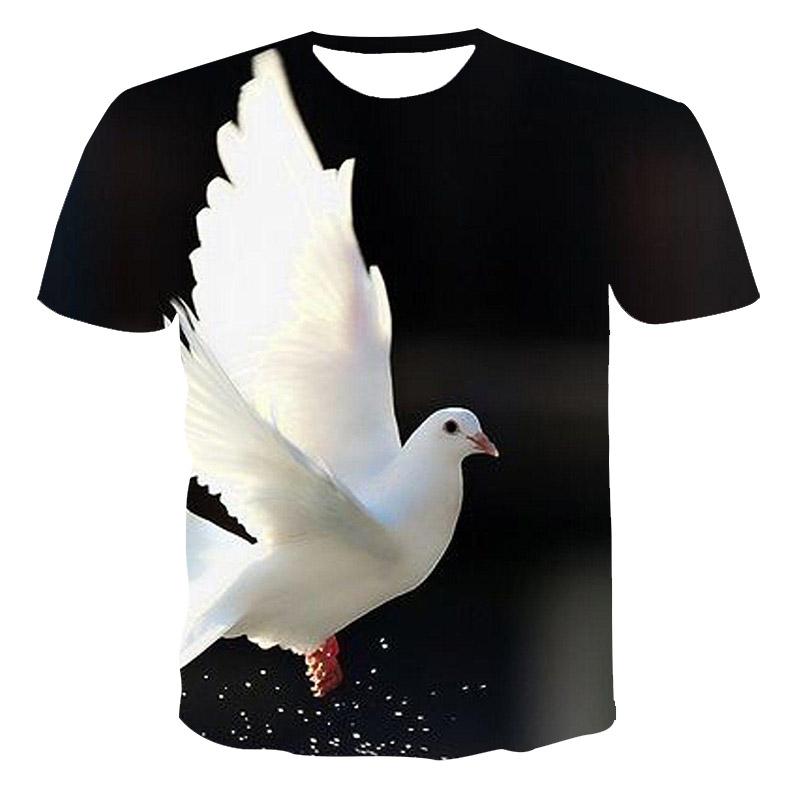 Мужская и женская 3D-печать последней серии Animal Pigeon для весны и лета, модная популярная повседневная спортивная футболка Xs-5xL