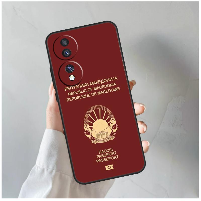 Macedonia Passport For Huawei Honor Magic 5 Pro 50 70 X8 X8a X9a P Smart Z Nova 5T P60 P20 P40 P30 Lite Case