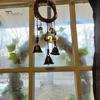 Doorknob Hanging Witch Bell Decoration Vintage Round Rattan Hanging Clear Bottle Moon Star Charm Tassels Good Luck Door Handle Wind Chime Ornament