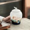 Hand-painted Sealed Ceramics Tea Caddy Household Dried Fruit Snacks Storage Tank Travel Tea Boxes Oolong Tieguanyin Containers