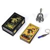 12x7cm Sun Goddess Rider Tarot Deck - 78 Gold Foil Cards, PET Plastic Waterproof & Scratch-Resistant