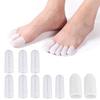 Silicone Toe Cots, Toe Caps, Protectors, Toe Sleeves, Toenail Protection Caps, Friction Pain Relief, Breathable, Washable (2 Large, 8 Small)