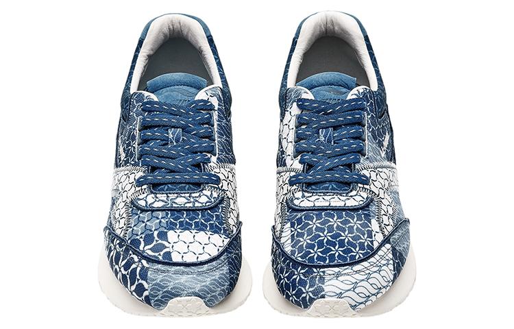 LI NING 1990 Cushioning Slip Resistant Abrasion Resistant Low top Running Shoes Men's Strait Blue ALFR089-1