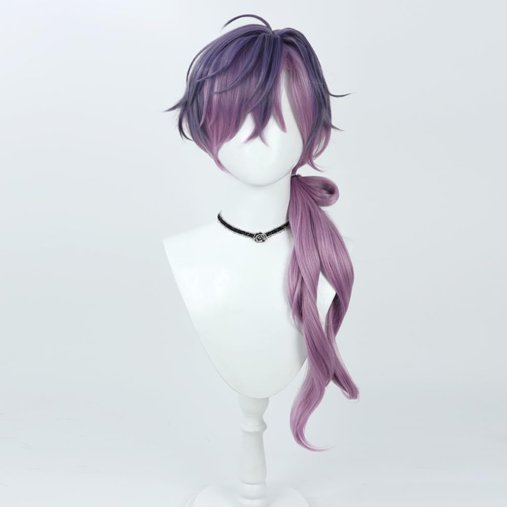 Cosplay Wig Featuring Uki Perfect for with a Special Net and Twin Purple Perfect for and Heat-resistant Violeta, Disguise, Comb, Tails, Gradient,