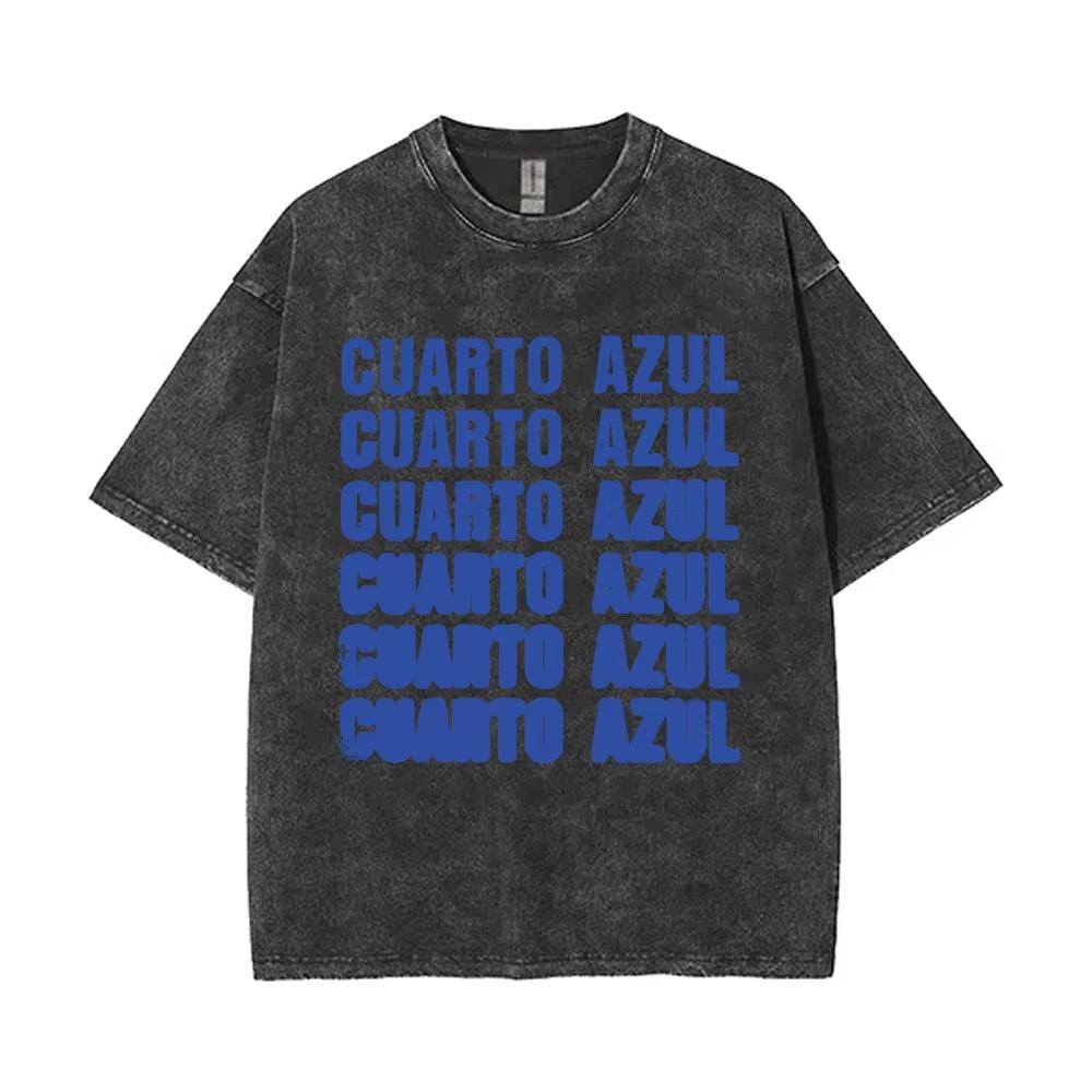I Love Aitana CUARTO AZUL Washed Vintage Tshirt Men Women Fashion Pop Music TShirts Unisex Casual Oversized Short Sleeve Tshirt