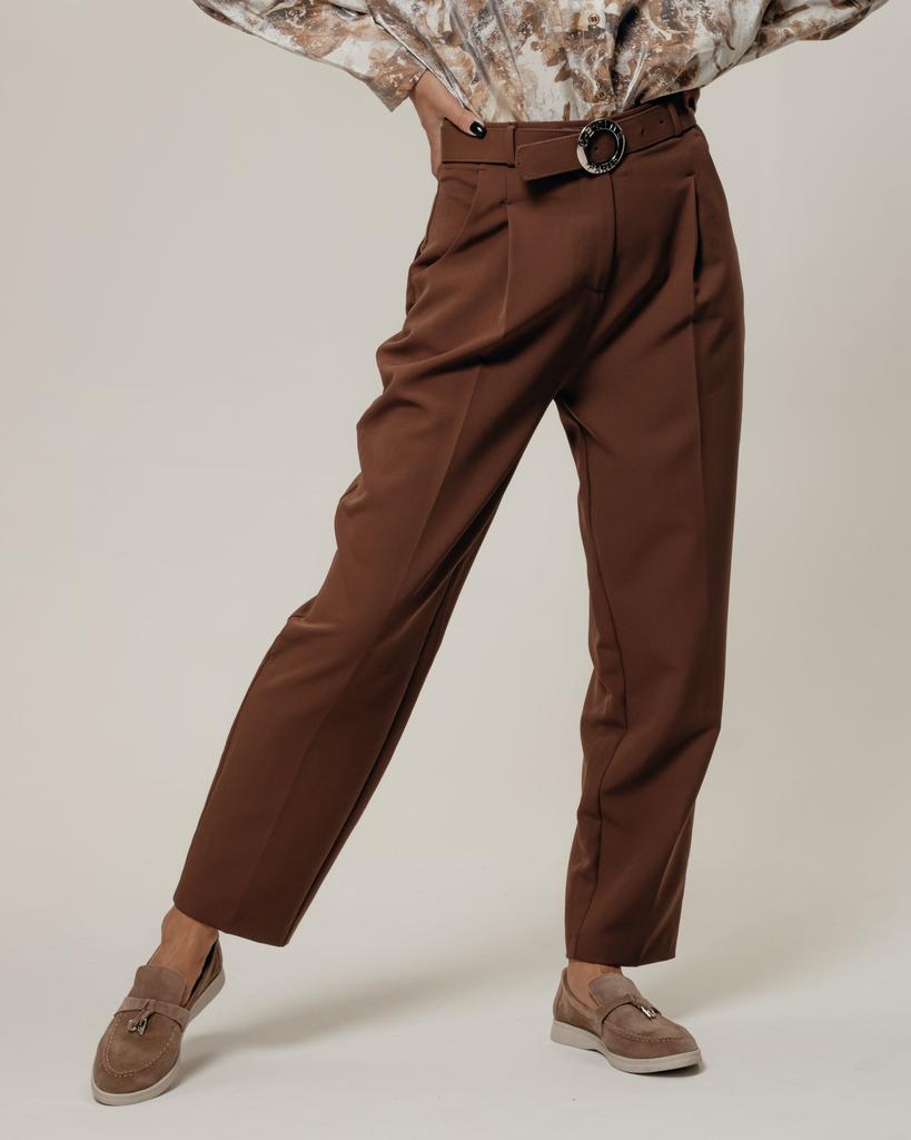 Брюки с высокой посадкой RoseMaria 5450 36 бежевые